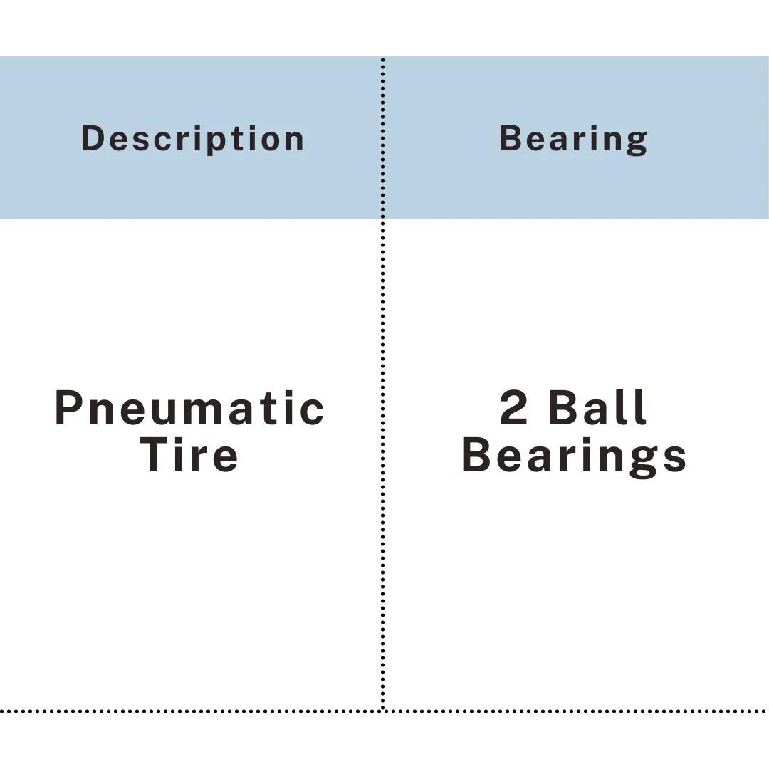 Pneumatic caster tire with double ball bearings for carts and trolleys, UP&UP Casters