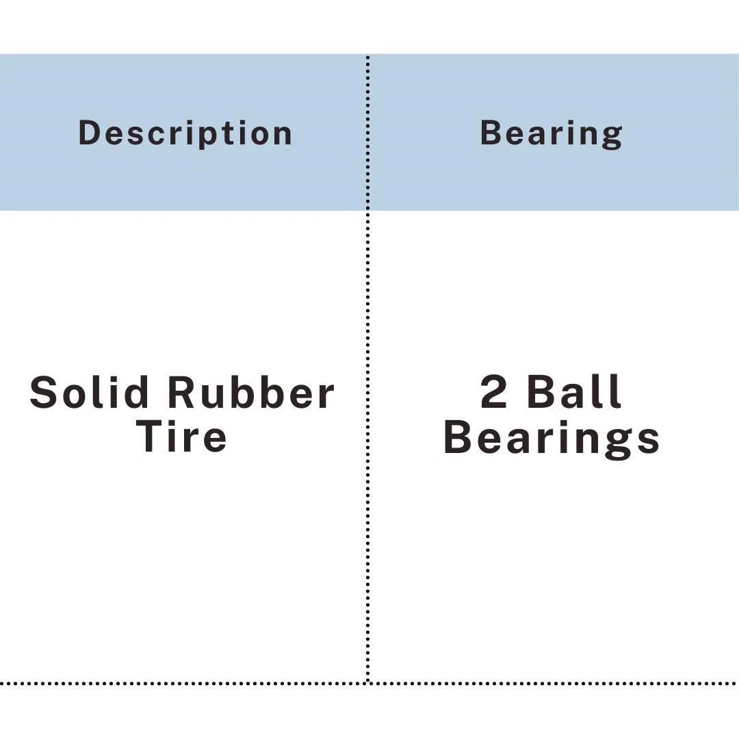 Durable solid rubber tire with double ball bearings for carts and wagons, UP&UP Casters