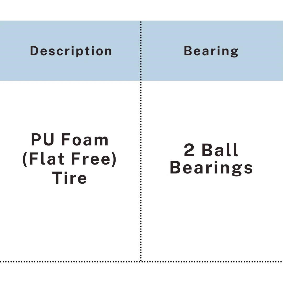 UP & UP Casters PU Foam Flat Free Tire with double ball bearings for smooth and maintenance free use