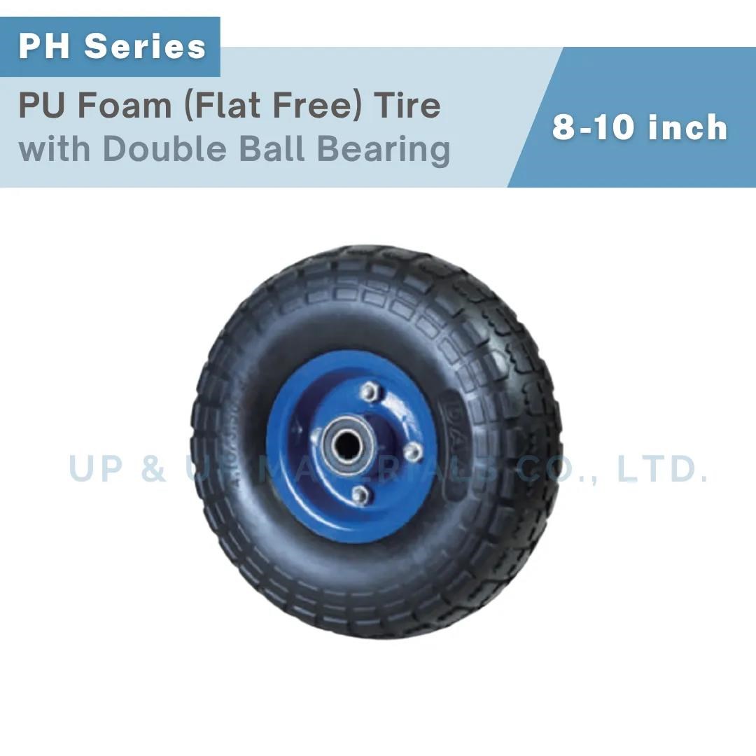 UP & UP Casters PU Foam Flat Free Tire 8-10 inch with double ball bearing, durable heavy duty wheel