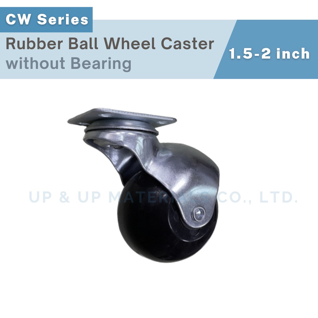 Rubber ball caster without bearing smooth rolling for furniture and DIY carts, UP&UP Casters
