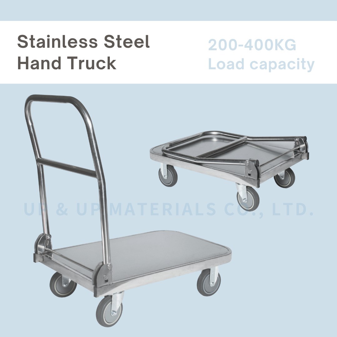 Stainless steel platform hand truck with foldable handle 200-400kg, UP&UP Casters