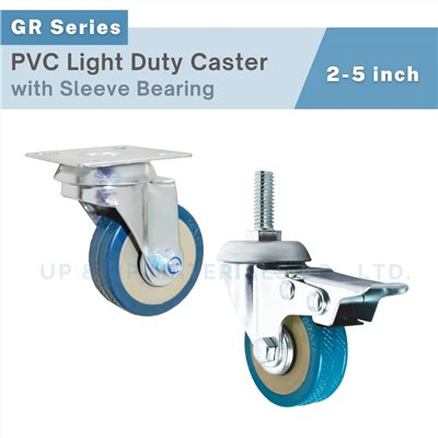Green PVC swivel and threaded stem caster wheels with sleeve bearing, UP&UP Casters