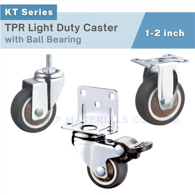 Chrome plated TPR light duty caster 1-2 inch with ball bearing from UP&UP Casters