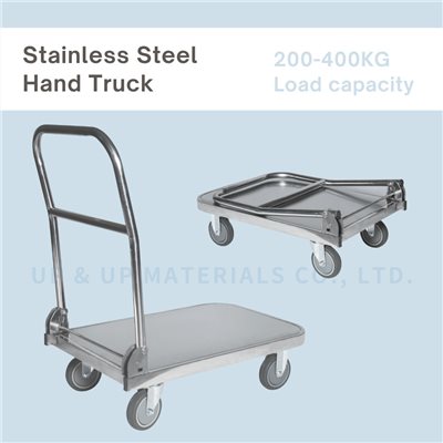Stainless steel platform hand truck with foldable handle 200-400kg, UP&UP Casters