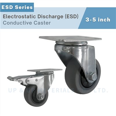 Electrostatic discharge ESD caster wheels 3-5 inch with ball bearings, UP&UP Casters