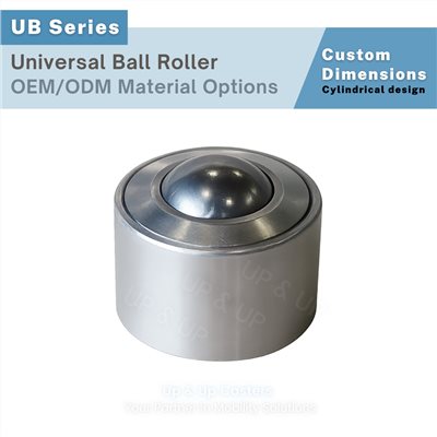 Cylindrical universal ball transfer unit with carbon steel shell, smooth rolling ball UP&UP Casters