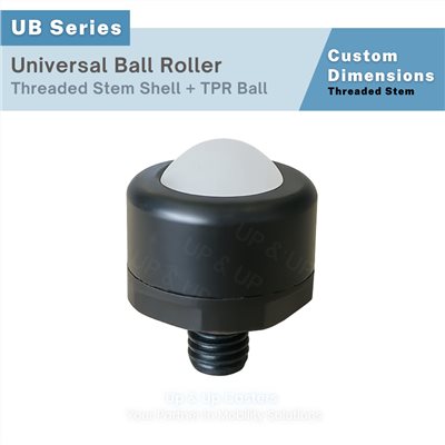 Threaded stem plastic ball transfer unit with soft TPR ball UP&UP Casters