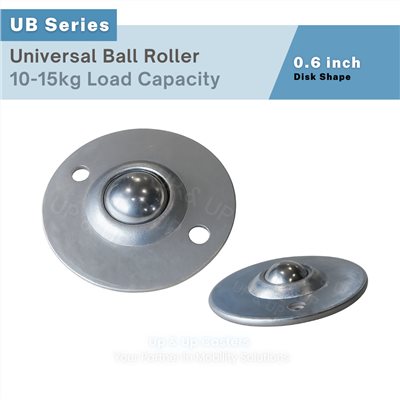 0.6 inch disk shape ball roller with carbon steel housing, smooth multidirectional transfer UP&UP Casters